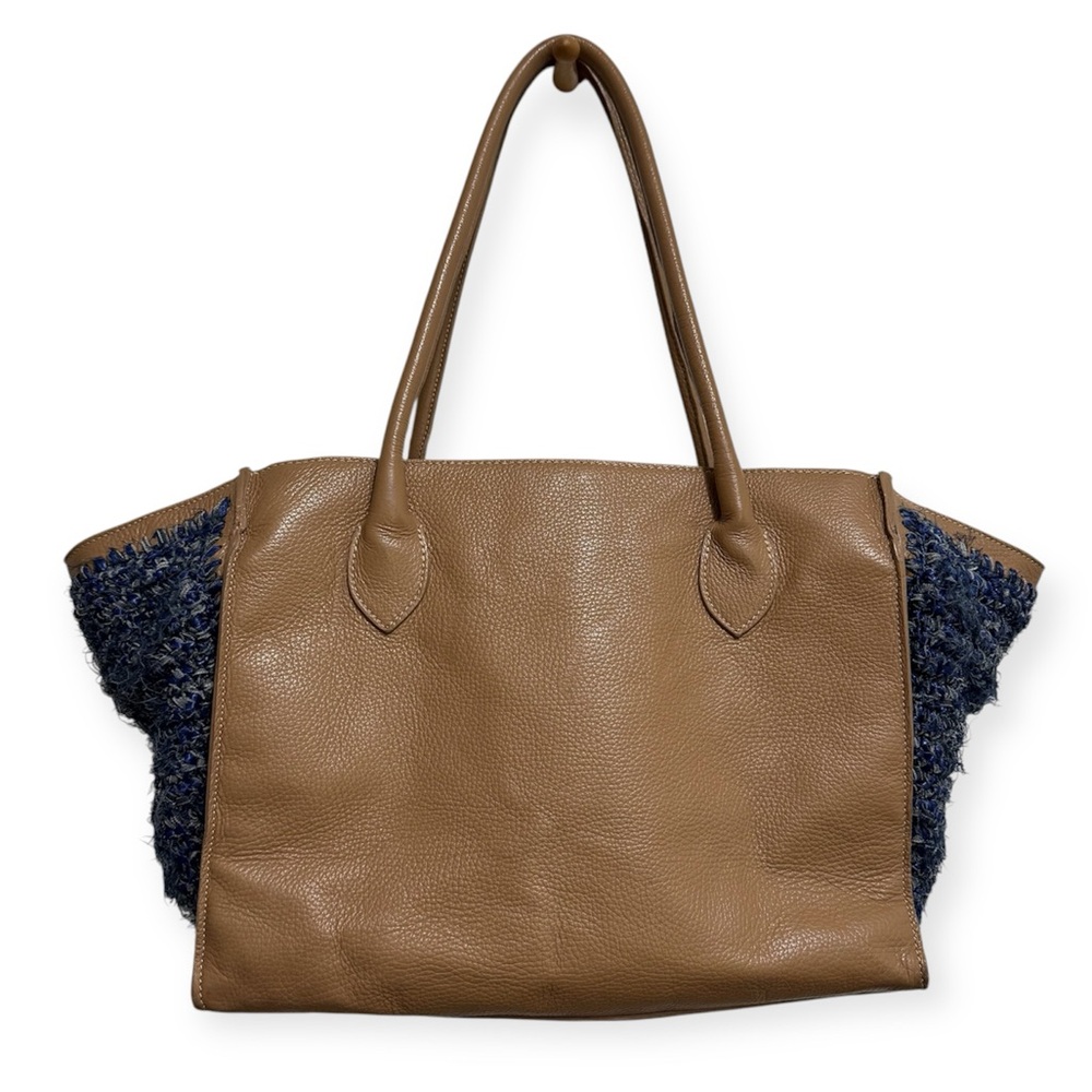 Clever Carriage Company Leather Crochet Shopper Bag
